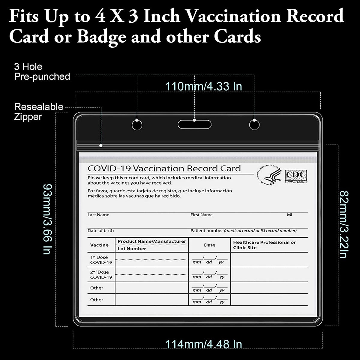 vaccination card plastic sleeve Vaccine Card Holder Protector Waterproof Sleeve Cover CDC Immunization –  Arae case