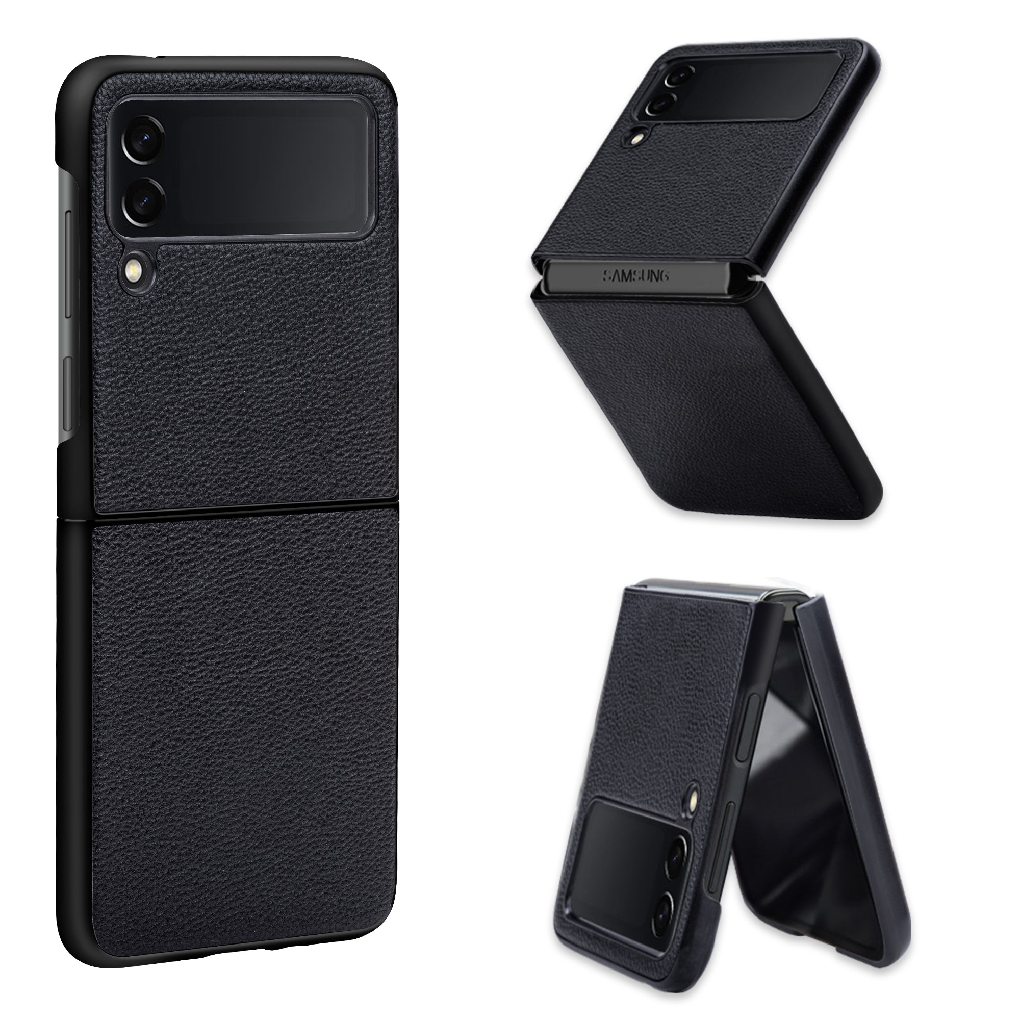 SAMSUNG - 【訳】Galaxy Z Flip3 5G レザーカバー 黒 Samsung純正 Galaxy Z Flip3 5G Leather Flip Cover black | Samsung Australia