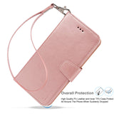 Arae Compatible with iPhone 13 Pro and 13 Pro Max Case Wallet Flip Cover with Card Holder and Wrist Strap