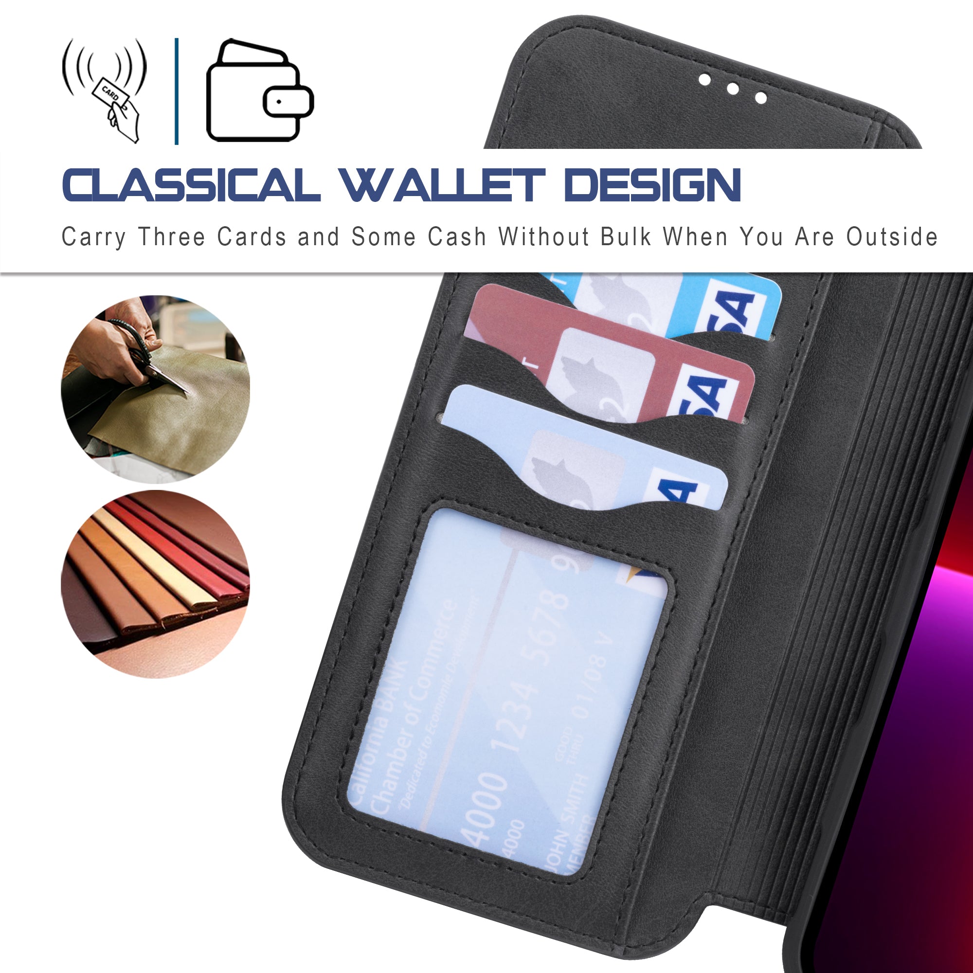 Arae Compatible with iPhone 13/13 Pro/13 Pro Max Case Wallet