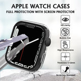 2 Pack Arae Hard PC Cases Tempered Glass Screen Protector for Apple Watch/iwatch Series 7 41mm Accessories Full Protective Coverage Defense Edge with High touch Sensitive Women Men