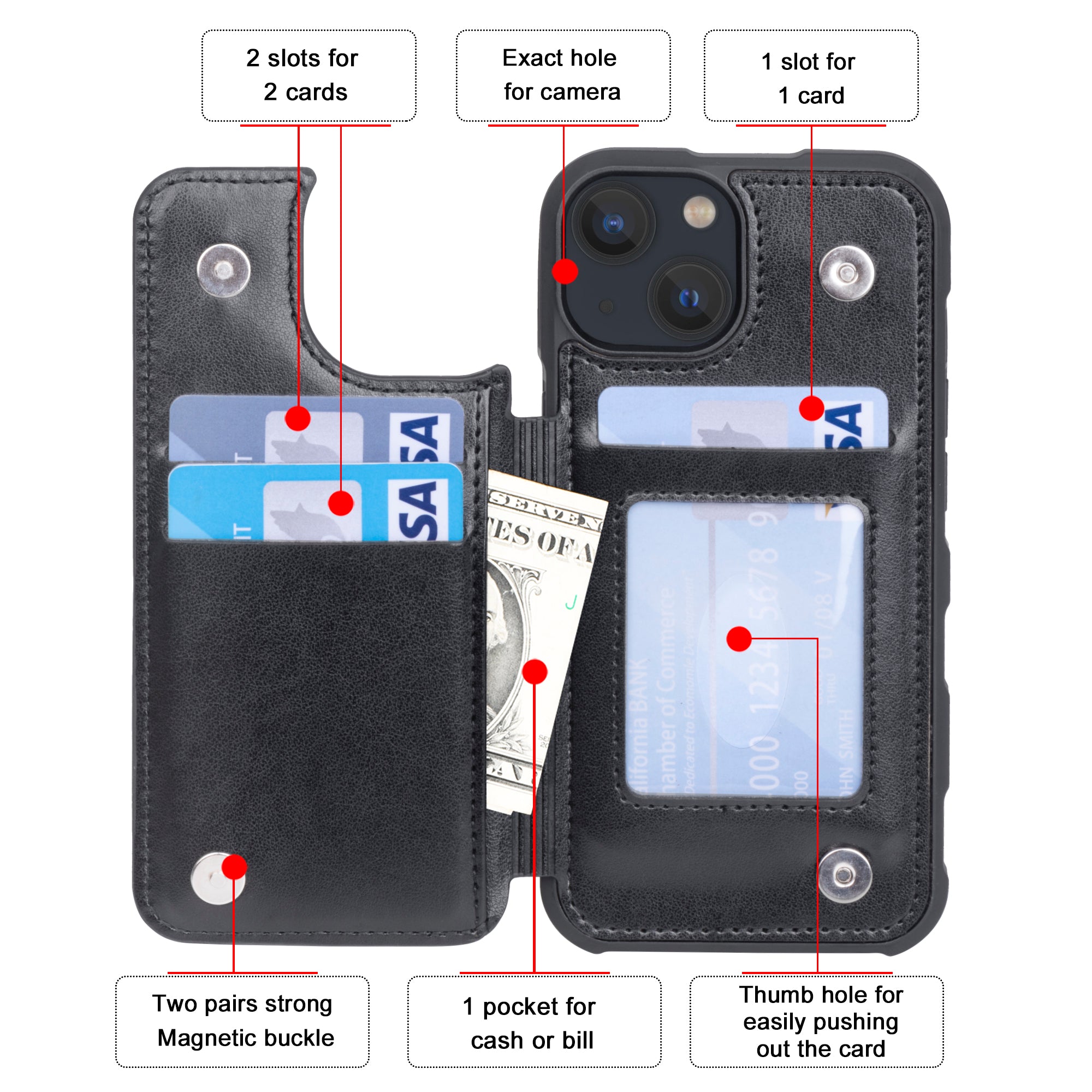 Arae for iPhone 13/ 13 Pro Max Case - Wallet Case with PU Leather Card Arae case Arae for iPhone 13/ 13 Pro Max Case - Wallet Case with PU Leather Card Arae case