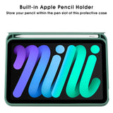 Arae for iPad Mini 6 Case [Corner Protection] Multi-Angle Viewing with Pencil Holder, Kickstand Feature, Auto Wake/Sleep