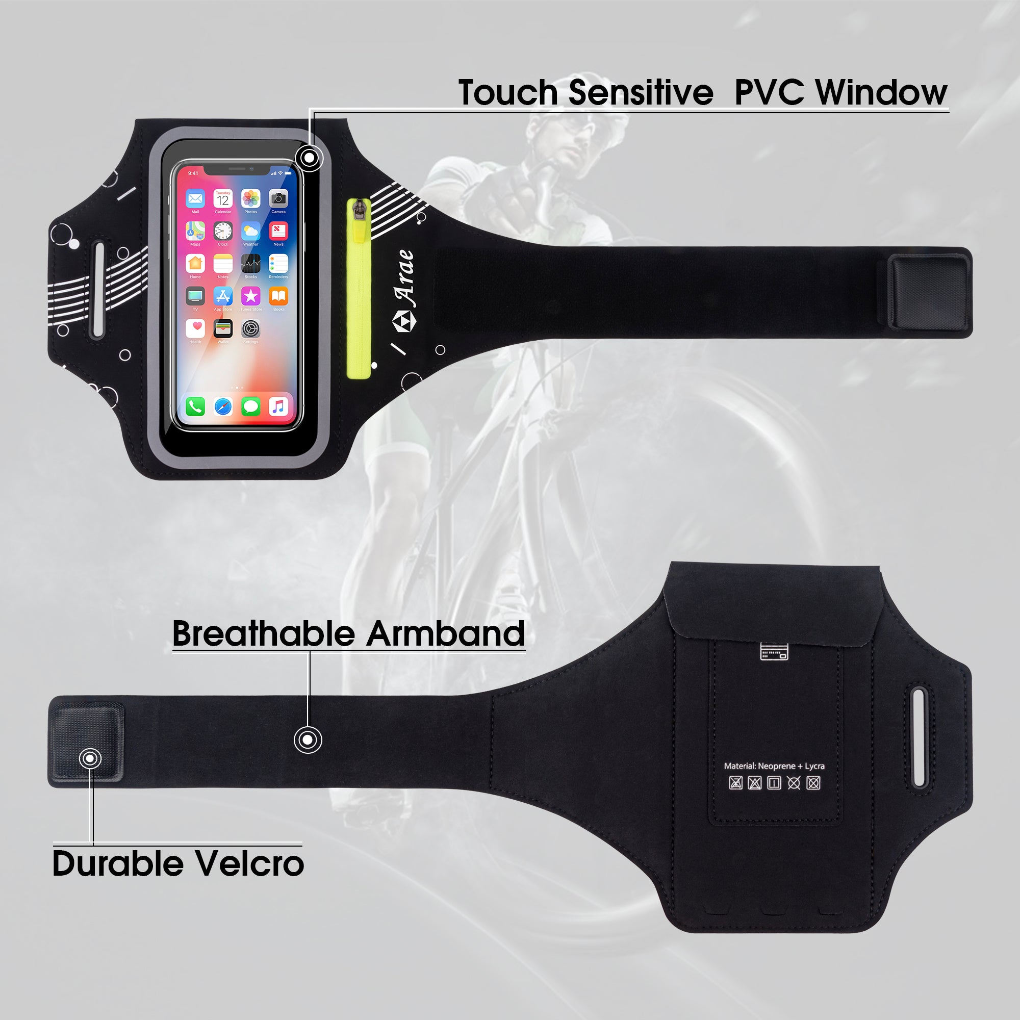 4.7-6.5 inch Brassard Telephone Sport Phone Armband Case Brecelet For  iPhone 11Pro X XS XR Max 6s 7 8 Plus Running Cover Sleeves