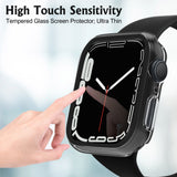 2 Pack Arae Hard PC Cases Tempered Glass Screen Protector for Apple Watch/iwatch Series 7 41mm Accessories Full Protective Coverage Defense Edge with High touch Sensitive Women Men