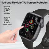 Arae Watch Screen Protector Compatible for Apple Watch Series 7 45mm Soft TPU Full Cover, HD Clear, Smooth Touch, Anti-Fingerprint, Shock Proof and drop protection iwatch film - 4 Packs
