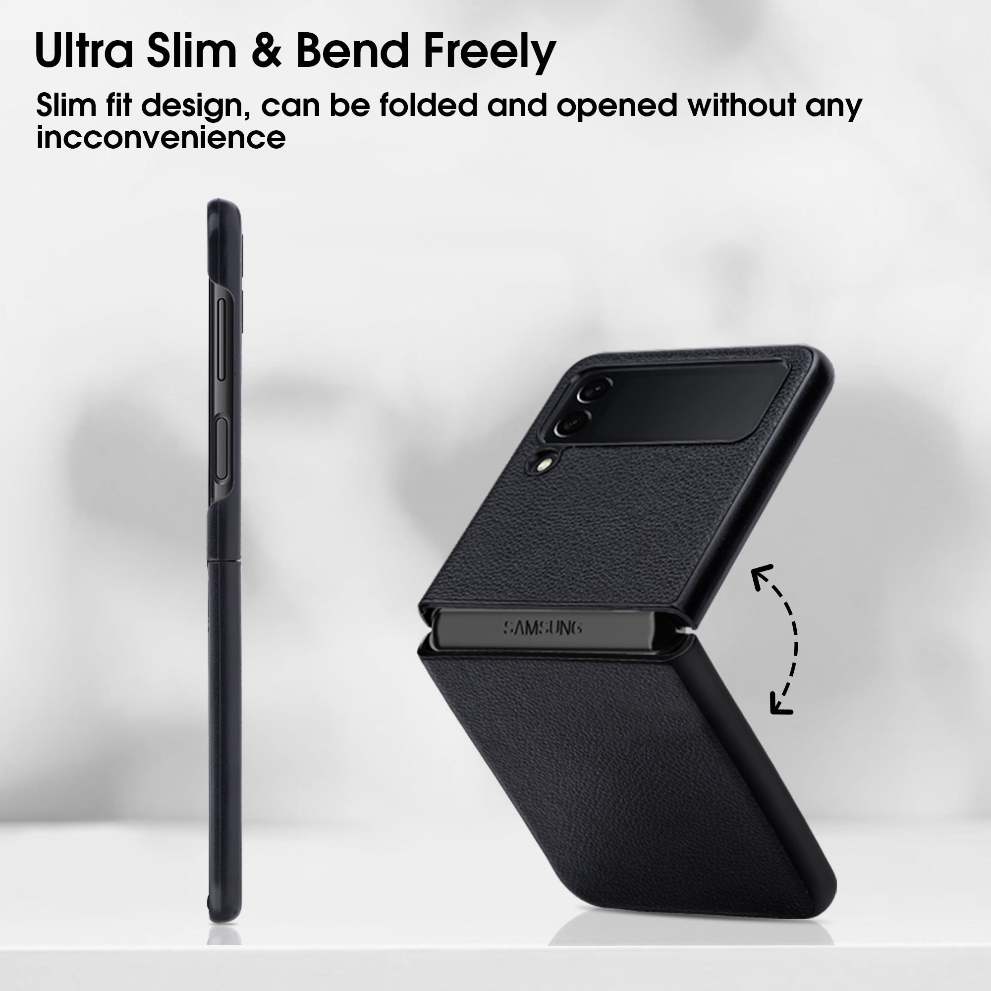 Galaxy Z Flip 3 Case,Samsung Z Flip 3 Cover,Slim Soft TPU Frame