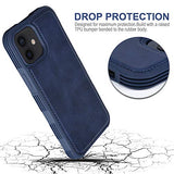 Arae for iPhone 12 Mini Case [Mag-Safe Wireless Charge] Leather Back Shockproof Hybrid Phone Case