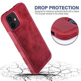 Arae for iPhone 12 Case and iPhone 12 Pro Case [Mag-Safe Wireless Charge] Leather Back Shockproof Hybrid Phone Case