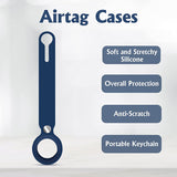 Arae Compatible for Apple Airtag Case/Holder Silicone Portable Keychain Keyring Full Protection Anti-Scratch Accessories for Women Men