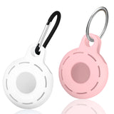 Arae Compatible for Apple Airtag Case/Holder Silicone Keychain with Portable Keyring Full Protection Anti-Scratch Accessories for Women Men-2 Pack
