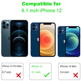 Arae 2 Pack Camera Lens Protector for iPhone 12 + 2 Pack Privacy Screen Protector, HD Tempered Glass Anti Spy Anti Scratch Work with Most Case, 6.1inch
