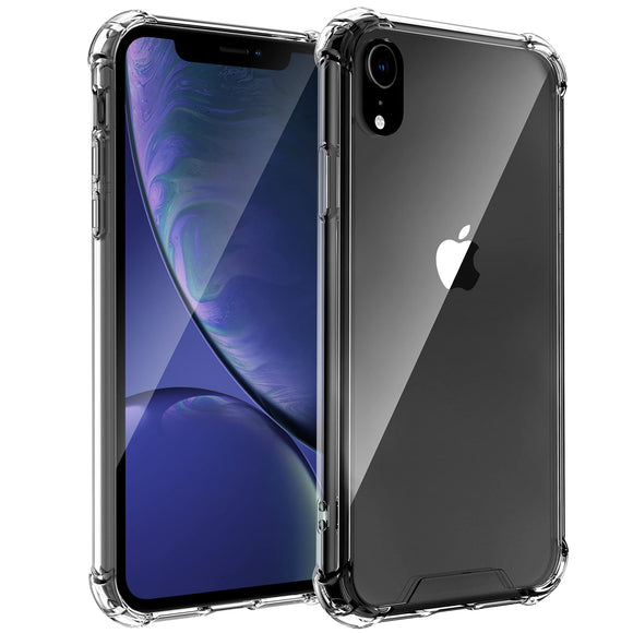 Arae Compatible with iPhone XR Case Hard PC + Soft TPU Frame [Shock-Absorbing] Phone Case for iPhone XR, Crystal Clear