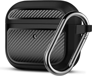Arae Airpods 4 Case, Full-Body Anti-Scratch Protective Rugged Charging Cover Case with Keychain for AirPod 4 2021, Front LED Visible,Black