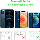 Arae 2 Pack Camera Lens Protector for iPhone 12 Mini + 2 Pack Screen Protector, HD Tempered Glass Anti Scratch Work with Most Case, 5.4 inch