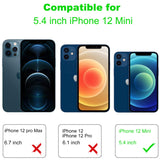 Arae 2 Pack Camera Lens Protector for iPhone 12 Mini + 2 Pack Privacy Screen Protector, HD Tempered Glass Anti Spy Anti Scratch Work with Most Case, 5.4 inch