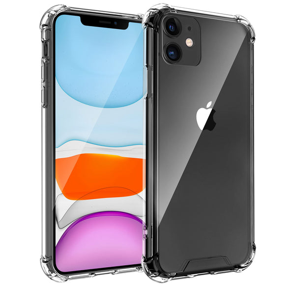 Arae Compatible with iPhone 11 Case Hard PC + Soft TPU Frame [Shock-Absorbing] Phone Case for iPhone 11, Crystal Clear