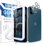 Arae 2 Pack Camera Lens Protector for iPhone 12 Pro + 2 Pack Screen Protector, HD Tempered Glass Anti Scratch Work with Most Case, 6.1 inch