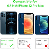 Arae 2 Pack Camera Lens Protector for iPhone 12 Pro Max + 2 Pack Screen Protector, HD Tempered Glass Anti Scratch Work with Most Case, 6.7 inch