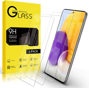 Arae Screen Protector for Samsung Galaxy A72 5G 4G, HD Tempered Glass, Anti Scratch Work with Most Case, 6.7 inch, 3 Pack