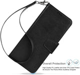 Arae Case for LG Wing 5G PU Leather Wallet Case Cover [Stand Feature] with Wrist Strap and [4-Slots] ID&Credit Cards Pocket for LG Wing 5G