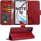 Arae Wallet Case for Samsung Galaxy Note 10 / Note 10 5G PU Leather flip case Cover [Stand Feature] with Wrist Strap and ID&Credit Cards Pocket for Galaxy Note 10 6.3 inch