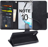 Arae Wallet Case for Samsung Galaxy Note 10 / Note 10 5G PU Leather flip case Cover [Stand Feature] with Wrist Strap and ID&Credit Cards Pocket for Galaxy Note 10 6.3 inch