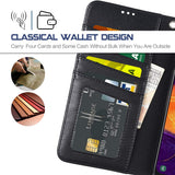 Arae Wallet Case for Samsung Galaxy A50 PU Leather flip case Cover [Stand Feature] with Wrist Strap and [4-Slots] ID&Credit Cards Pocket, Black