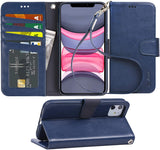 Arae Case for iPhone 11 PU Leather Wallet Case Cover [Stand Feature] with Wrist Strap and [4-Slots] ID&Credit Cards Pocket for iPhone 11 6.1 inch 2019