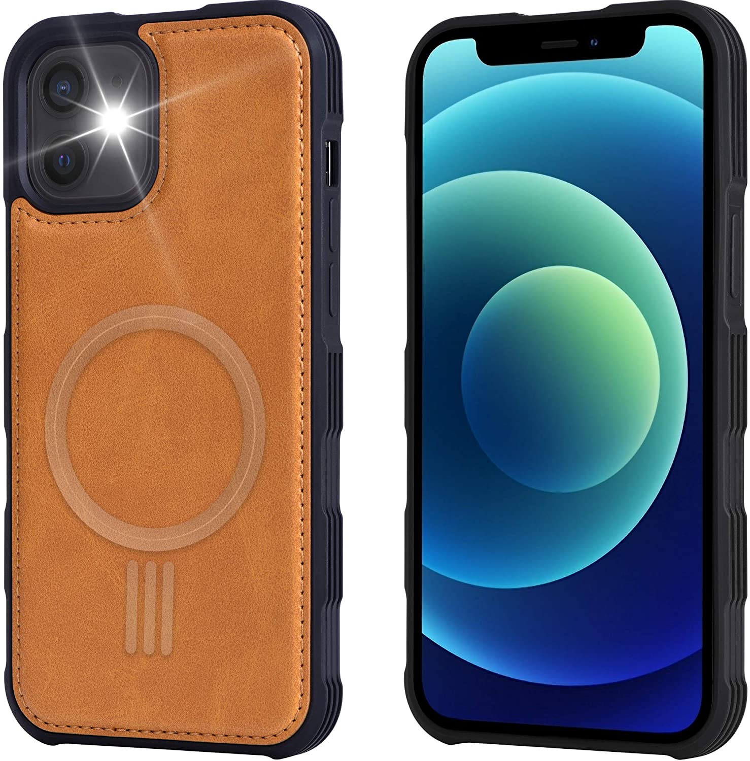 Arae for iPhone 12 Mini Case [Mag-Safe Wireless Charge] Leather Back S –  Arae case