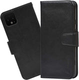 Arae Wallet Case for Google Pixel 4 XL PU Leather flip case Cover [Stand Feature] with Wrist Strap and [4-Slots] ID&Credit Cards Pocket for Google Pixel 4 XL / 4XL, Black