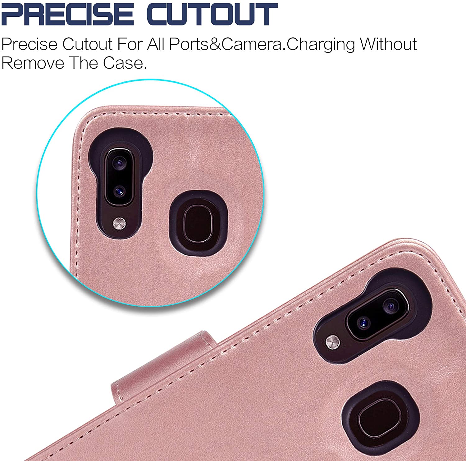 Arae Wallet Case for Samsung Galaxy A20 A30 PU Leather flip case