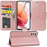 Arae Case for Samsung Galaxy S21 Wallet Case Flip Cover with Card Holder and Wrist Strap for Samsung Galaxy S21, 6.2 inch