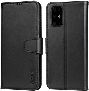 Arae Samsung Galaxy S20 Plus Case - Genuine Cowhide Leather Wallet Case [Stand Function] with [RFID Blocking] ID&Credit Card Holder and Pocket for Galaxy S20 Plus 6.7 inch [Not for Ultra]
