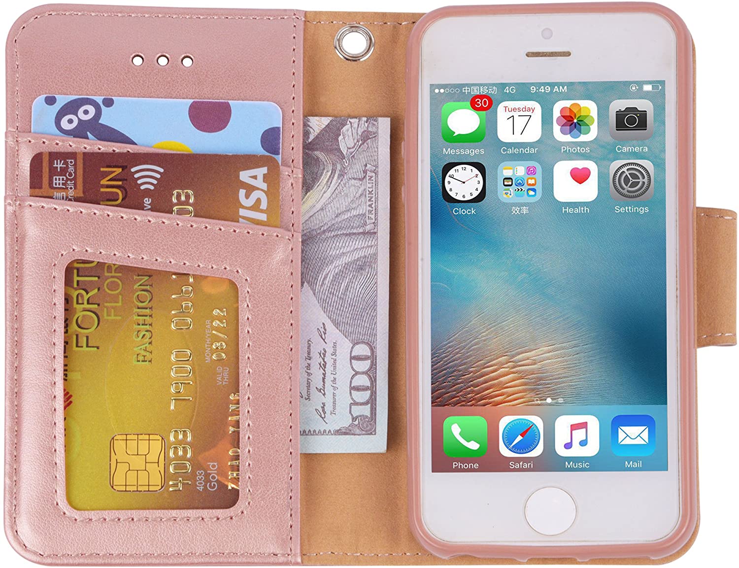 Arae Case for iPhone 5 / iPhone 5s, Premium PU Leather Wallet case [Wr –  Arae case, image size:1500x1153