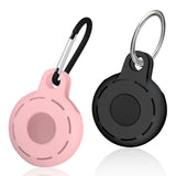 Arae Compatible for Apple Airtag Case/Holder Silicone Keychain with Portable Keyring Full Protection Anti-Scratch Accessories for Women Men-2 Pack