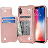 Arae Case for iPhone X/iPhone Xs - Wallet Case with PU Leather Card Pockets [Shockproof] Back Flip Cover for iPhone X/Xs 5.8 inch