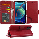 Arae for iPhone 12 Mini Case with Credit Card Holder and Wrist Strap