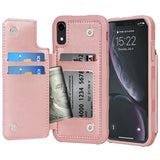 Arae Case for iPhone Xr - Wallet Case with PU Leather Card Pockets [Shockproof] Back Flip Cover for iPhone Xr 6.1 inch [not for xs]
