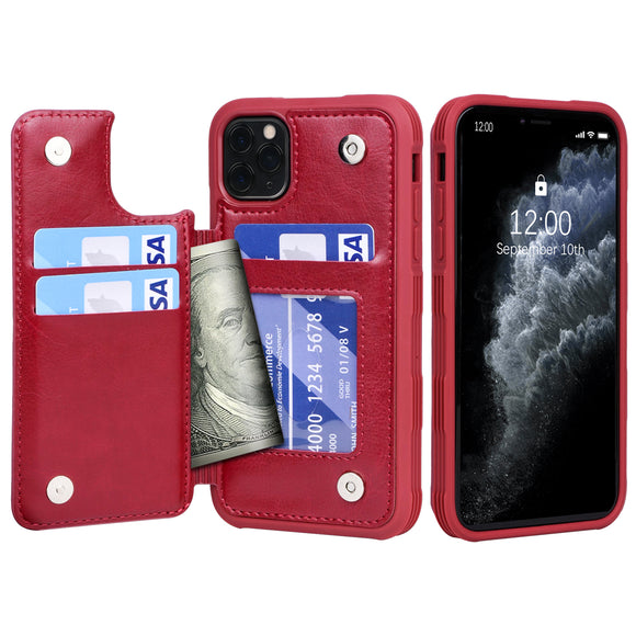 Arae Case for iPhone 11 Pro PU Leather Wallet Case with Credit Card Holder Pockets Back Flip Cover for iPhone 11 Pro
