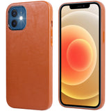 Arae Compatible with iPhone 12 case and iPhone 12 Pro Case, Ultra Thin Slim Leather Case [Anti-Scratch] Hard Back Cover for iPhone 12 / iPhone 12 Pro, 6.1 inch