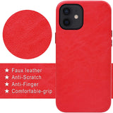 Arae iPhone 12 Mini Case, Ultra Thin Slim Leather Case [Anti-Scratch] Hard Back Cover for iPhone 12 Mini, 5.4 inch