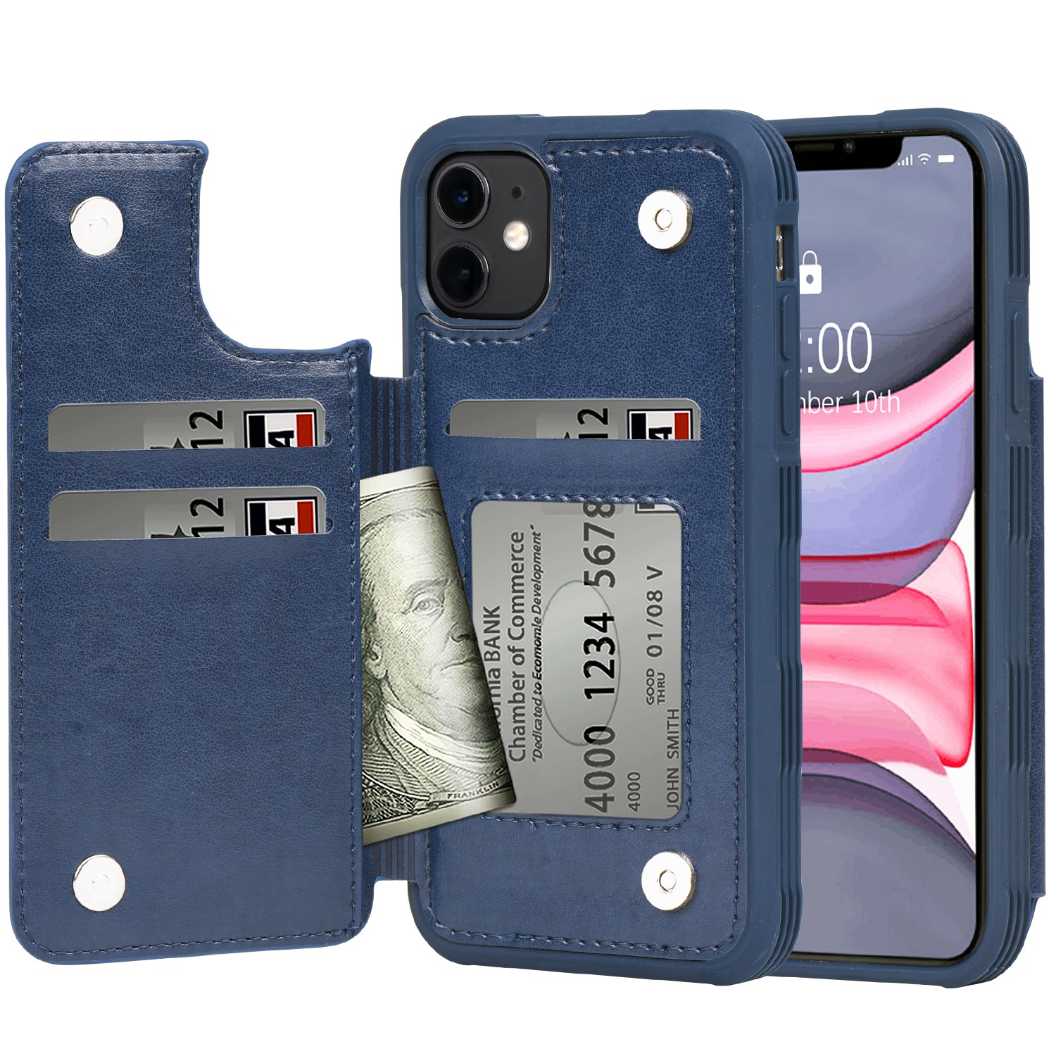 Arae Case for iPhone 11 PU Leather Wallet Case with Card Pockets Back – Arae case Arae Case for iPhone 11 PU Leather Wallet Case with Card Pockets Back – Arae case