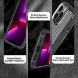 Arae Phone Case Compatible for iPhone13 Pro and Pro Max Shock Absorbing Drop Protection Anti-Scratch TPU Bumper+ Hard PC Case - 1 Pack, Black
